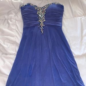 Blondie Nites Blue Strapless Dress